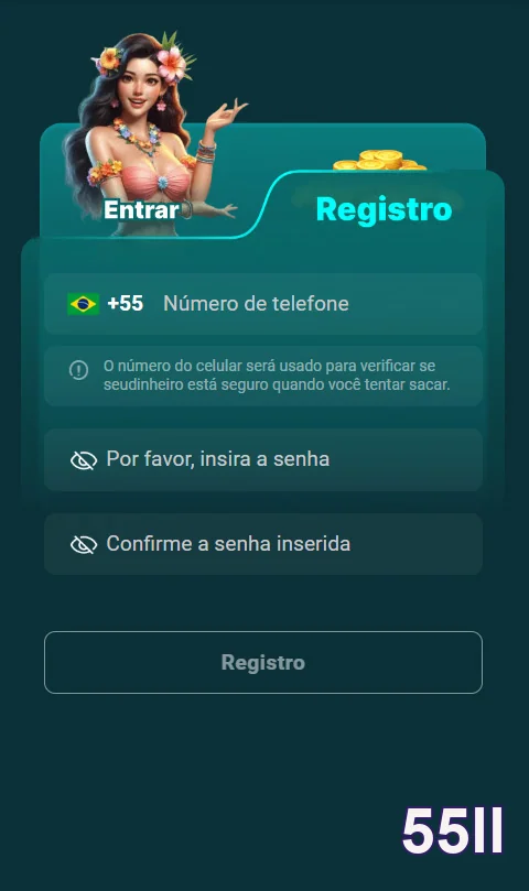 Usuário jogando no celular, desfrutando a emoção do 55ll