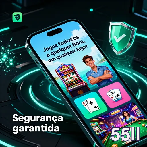 Tela mostrando jogos disponíveis e segurança no site 55ll.